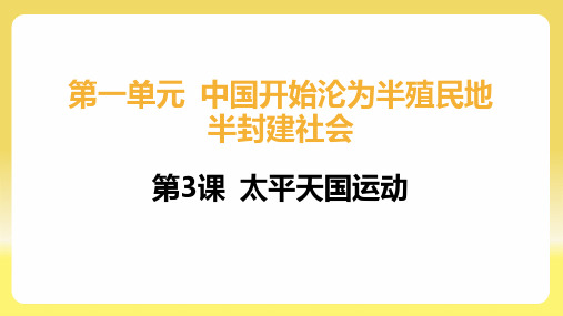 第3课 太平天国运动 2024~2025学年八年级历史同步学习(人教版)