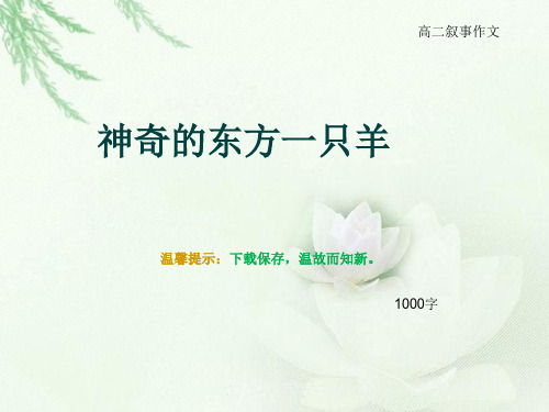 高二叙事作文《神奇的东方一只羊》1000字