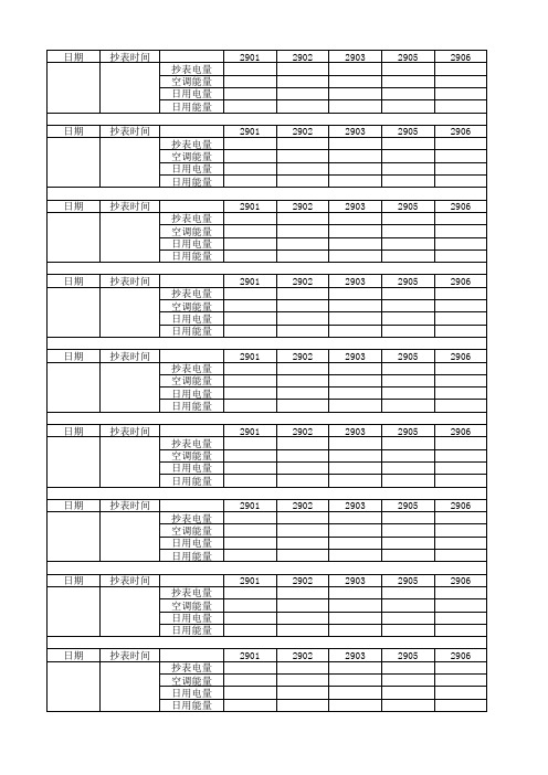 电表、能量表登记单