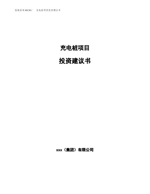 充电桩项目投资建议书模板