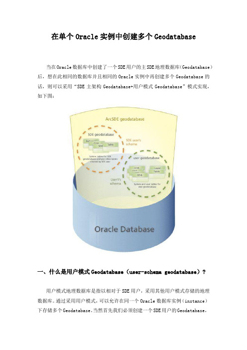 在单个Oracle实例中怎样创建多个Geodatabase