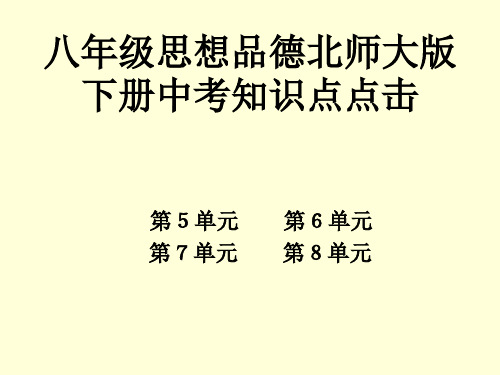 八年级思想品德北师大版下册中考知识点点击