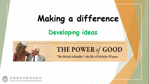 外研社高中英语第三册第二单元book3unit2 Developing ideas the power of good课件PPt