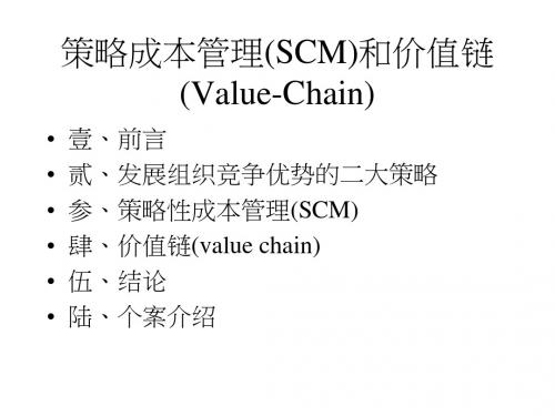 策略成本管理(SCM)和价值链(Value-Chain)PPT培训课件教材