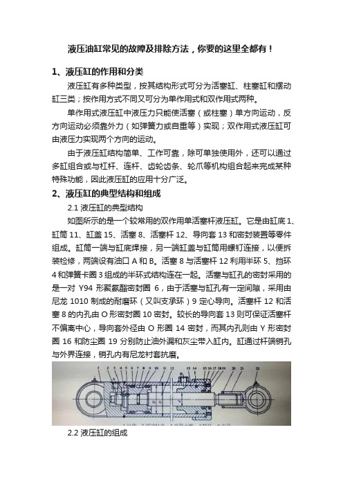 液压油缸常见的故障及排除方法，你要的这里全都有！