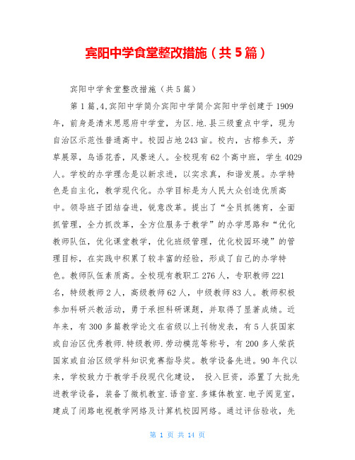 宾阳中学食堂整改措施(共5篇)