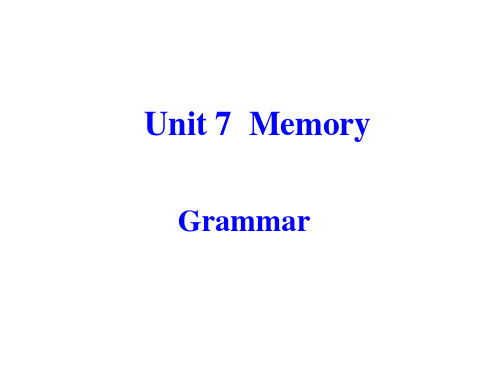 Unit 7  Memory (Period 4) 课件(共22张PPT)