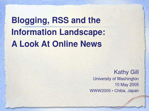 Blogging, RSS and the Information L