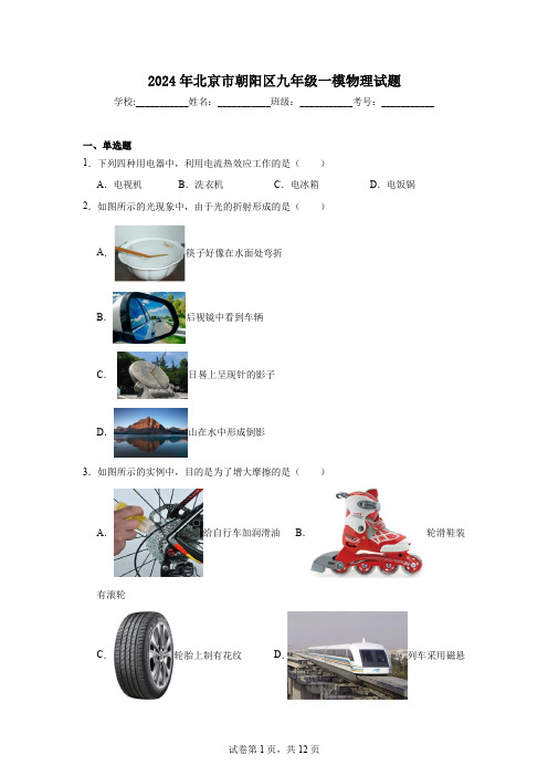 2024年北京市朝阳区九年级一模物理试题