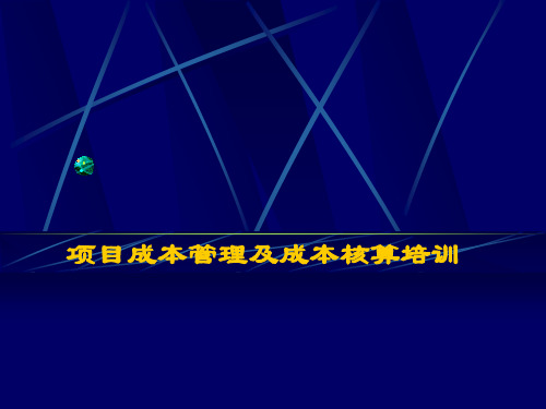 项目成本管理及核算培训教案