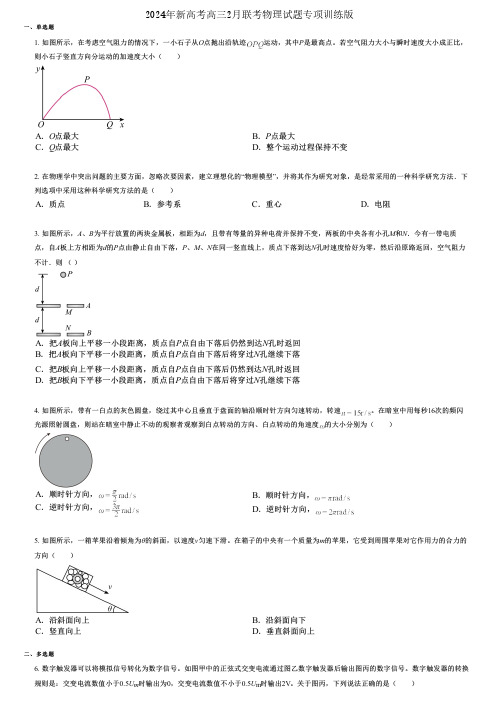 2024年新高考高三2月联考物理试题专项训练版