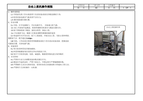 自动上浆机操作规程