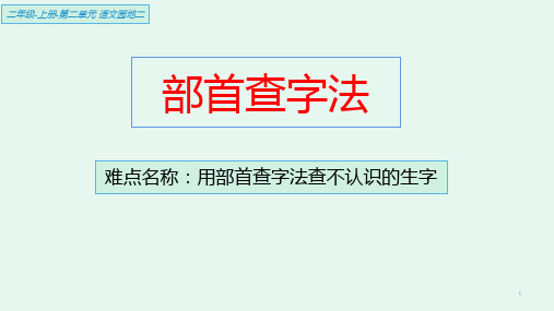 (最新)部编人教版二年级上册语文《部首查字法》精品课件