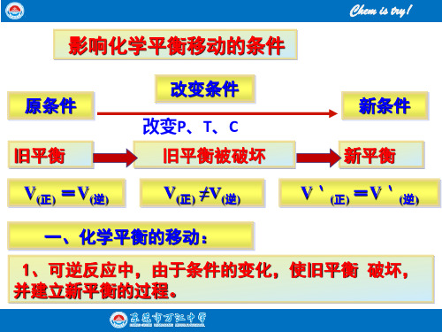 影响化学平衡的条件及vt图