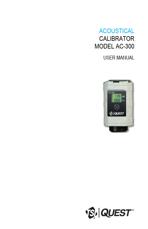 AcoustiCal Acoustic Calibrator Model AC-300 User M