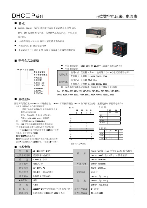 温州大华仪器仪表 DHC3P 说明书