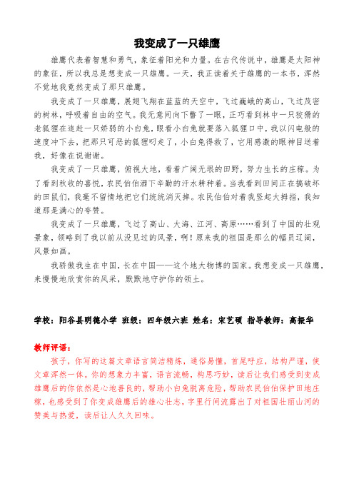 分类作文 《假如我是一只雄鹰》