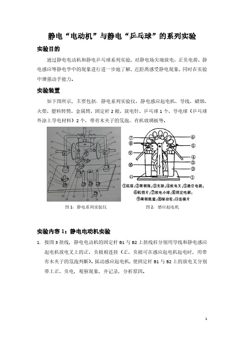 静电电动机和静电乒乓球系列实验