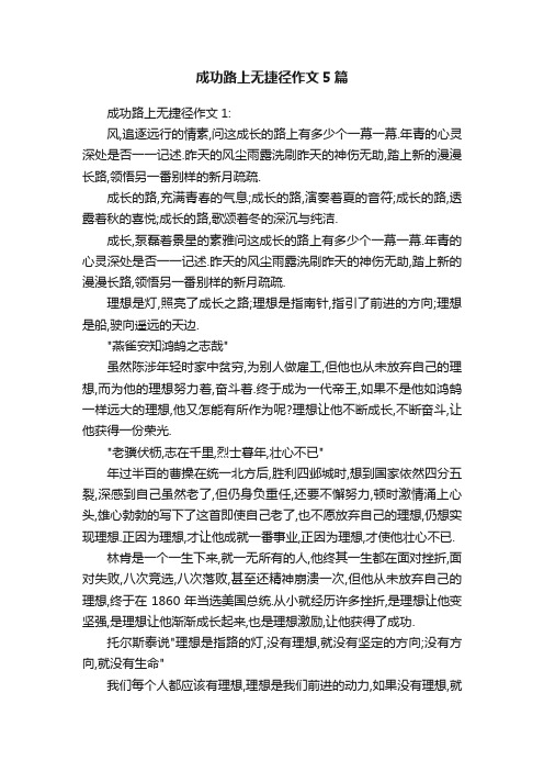 成功路上无捷径作文5篇