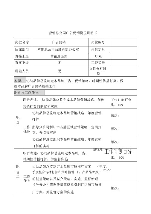 奥康集团部门岗位说明书办法85