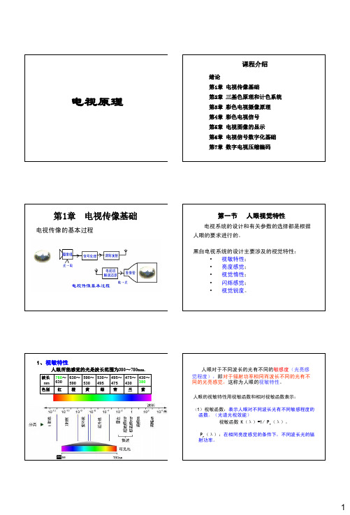 2010第一章 电视传像原理1