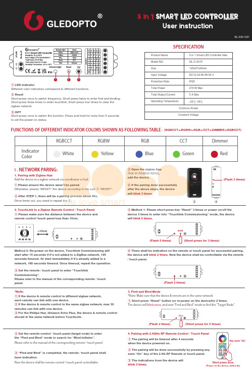 5合1智能LED控制器 用户手册说明书