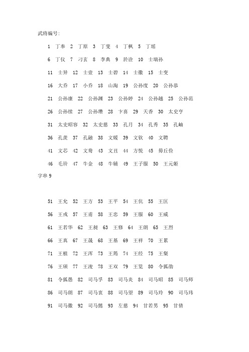 三国群英传6,7武将编号1