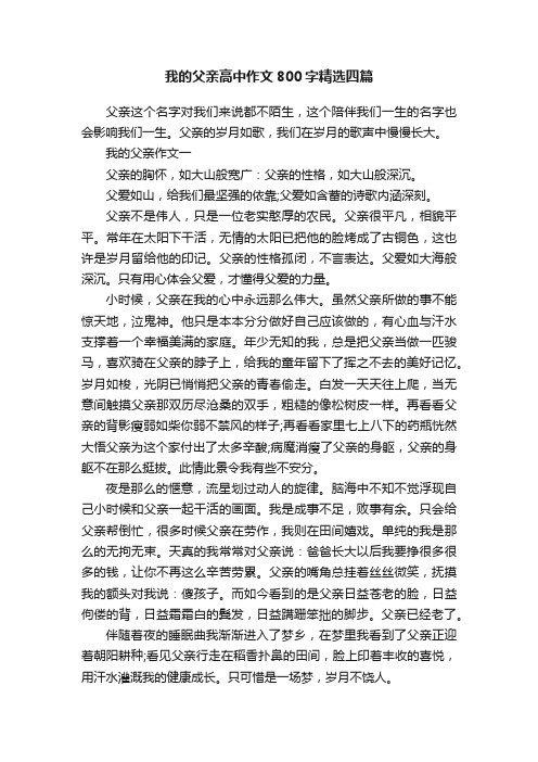 我的父亲高中作文800字精选四篇