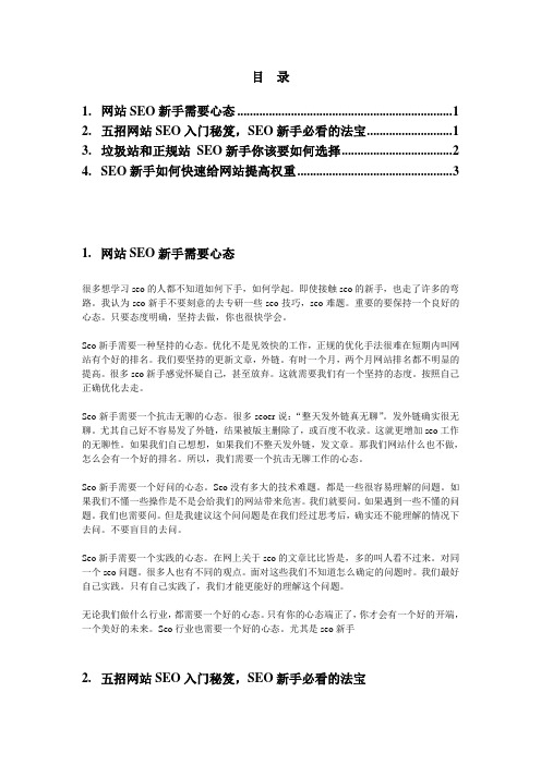 新手seo入门 很实用的网站优化