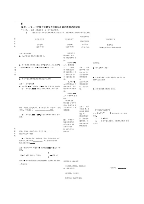 用数轴表示不等式的解集