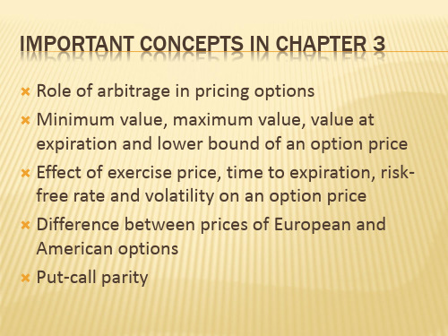 CHAPTER3  Principles of Option Pricing  (《衍生工具与风险管理》PPT课件)