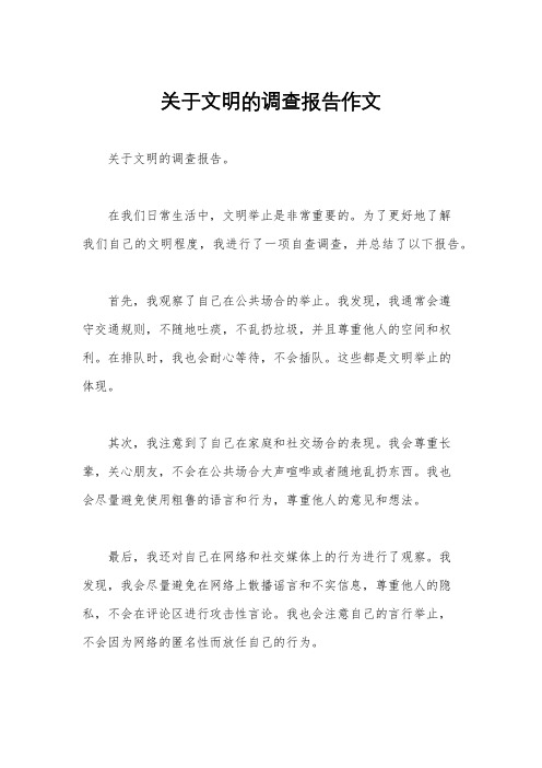 关于文明的调查报告作文