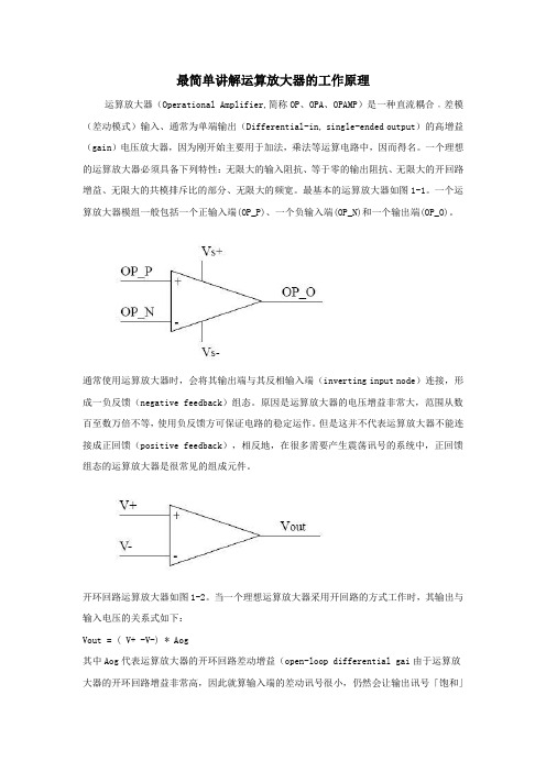 最简单讲解运算放大器的工作原理