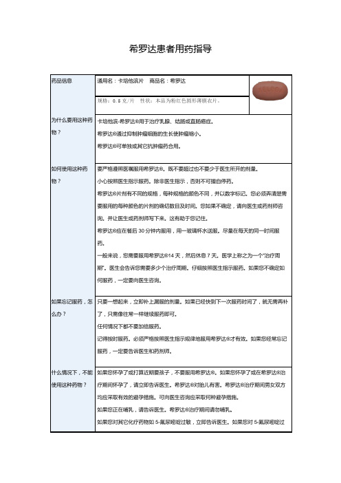 用药指导-希罗达