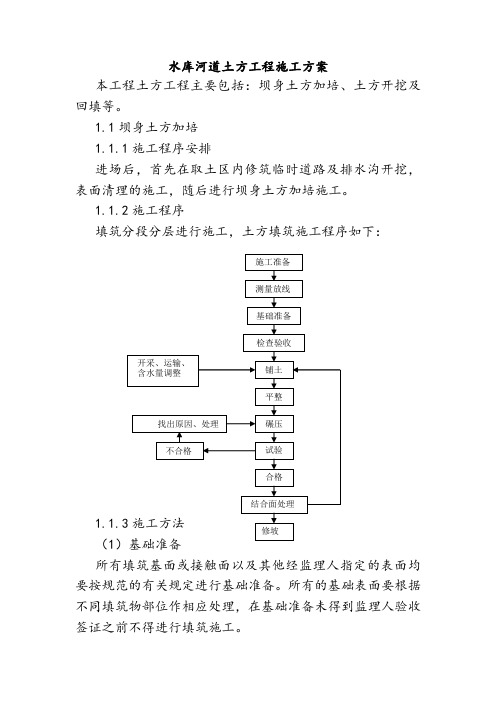 水库河道土方工程施工方案