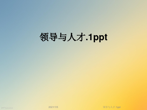 领导与人才.1ppt