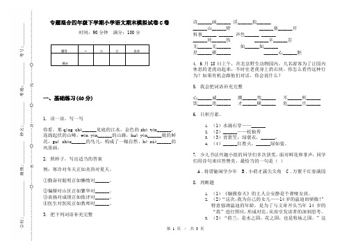 专题混合四年级下学期小学语文期末模拟试卷C卷