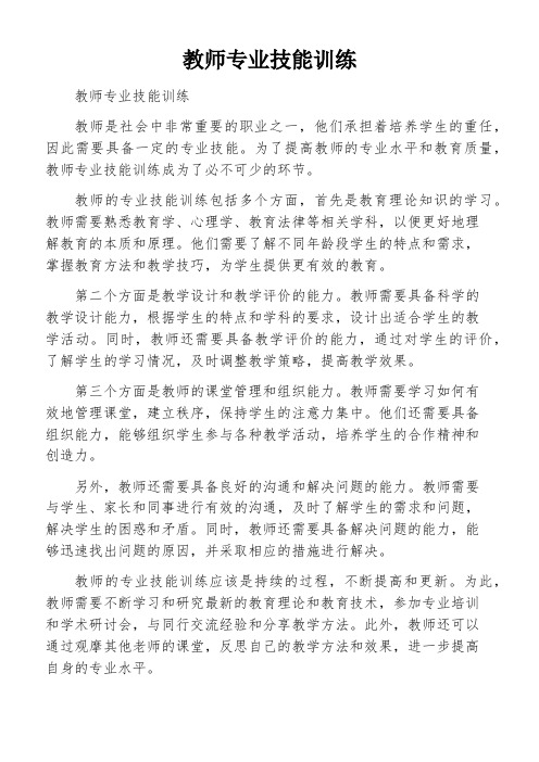 教师专业技能训练