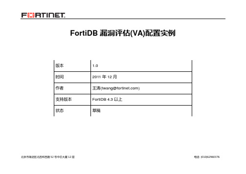 FortiDB漏洞评估(VA)配置实例