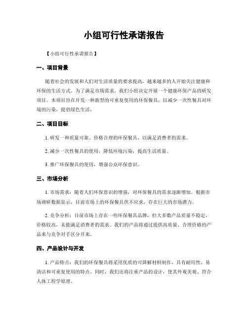 小组可行性承诺报告