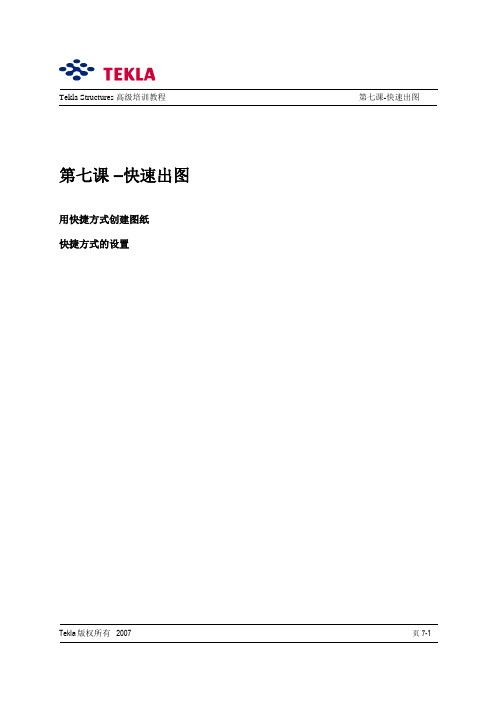 Tekla Structures快速出图