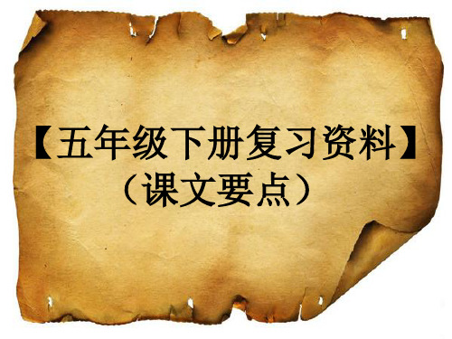 人教版小学五年级语文下册期末总复习PPT课件