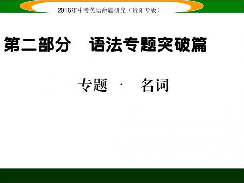 2016英语中考语法专题突破 专题一   名词(贵阳)(共34张PPT)