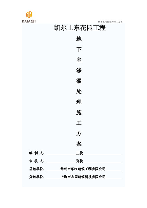 地下室渗漏处理、结构裂缝灌胶、碳纤维加固方案