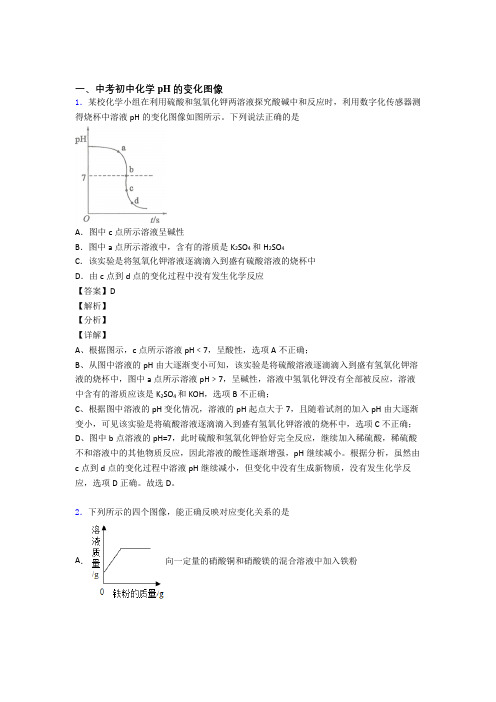 中考化学—pH的变化图像的综合压轴题专题复习及详细答案