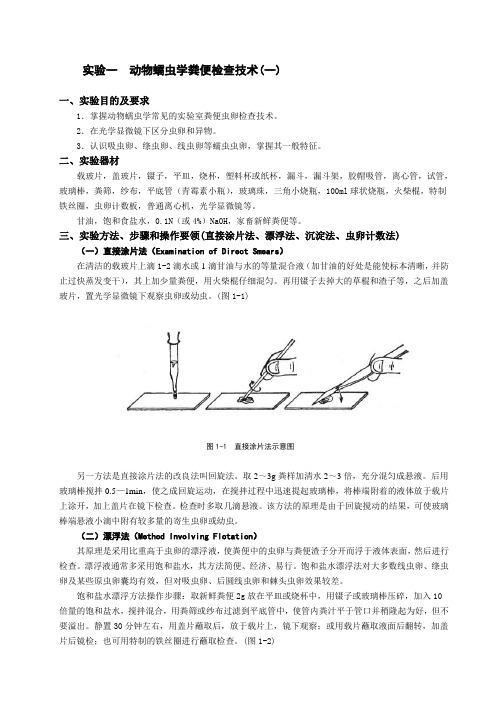 实验一 动物蠕虫学粪便检查技术(一)