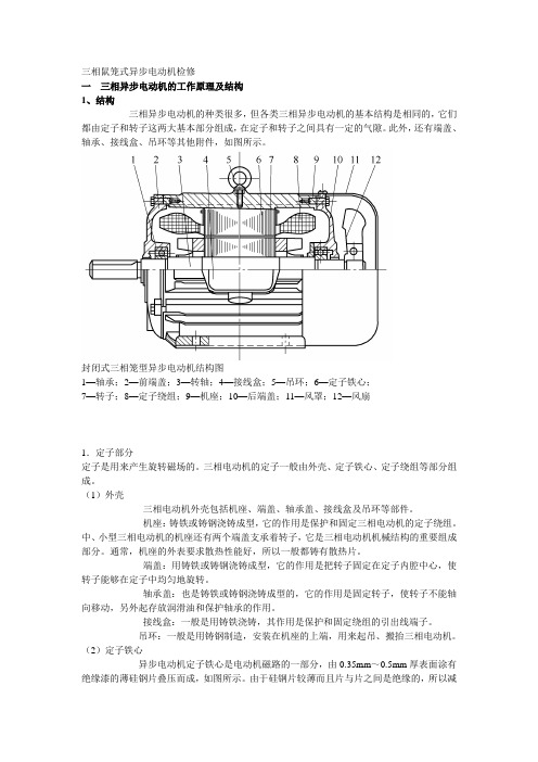 三相鼠笼式异步电动机检修