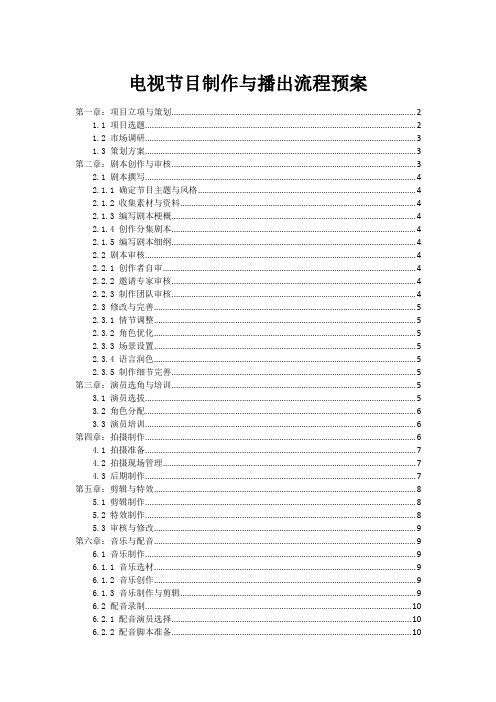 电视节目制作与播出流程预案