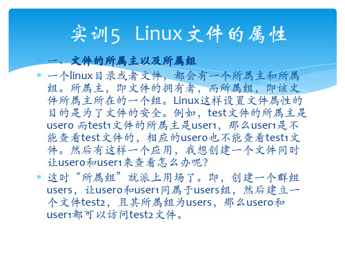 实训5  linux 文件的属性