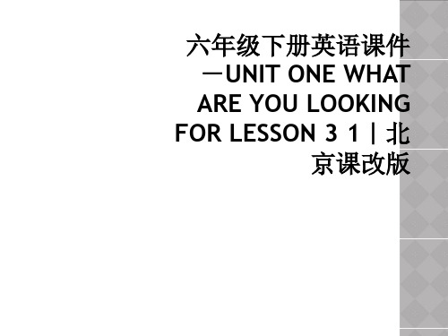 六年级下册英语课件-UNIT ONE WHAT ARE YOU LOOKING FOR LESSON